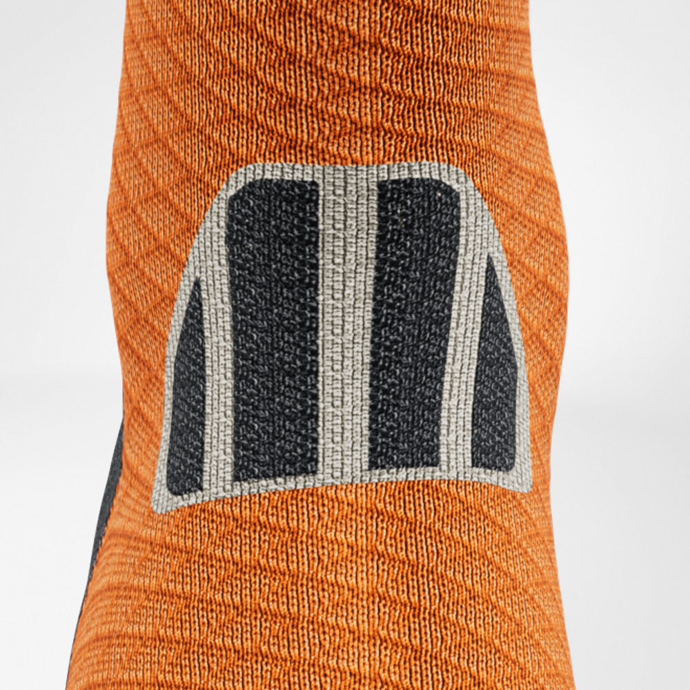 Detailed recording Comfort Zone of the gray -orange medium -length trail run - running socks