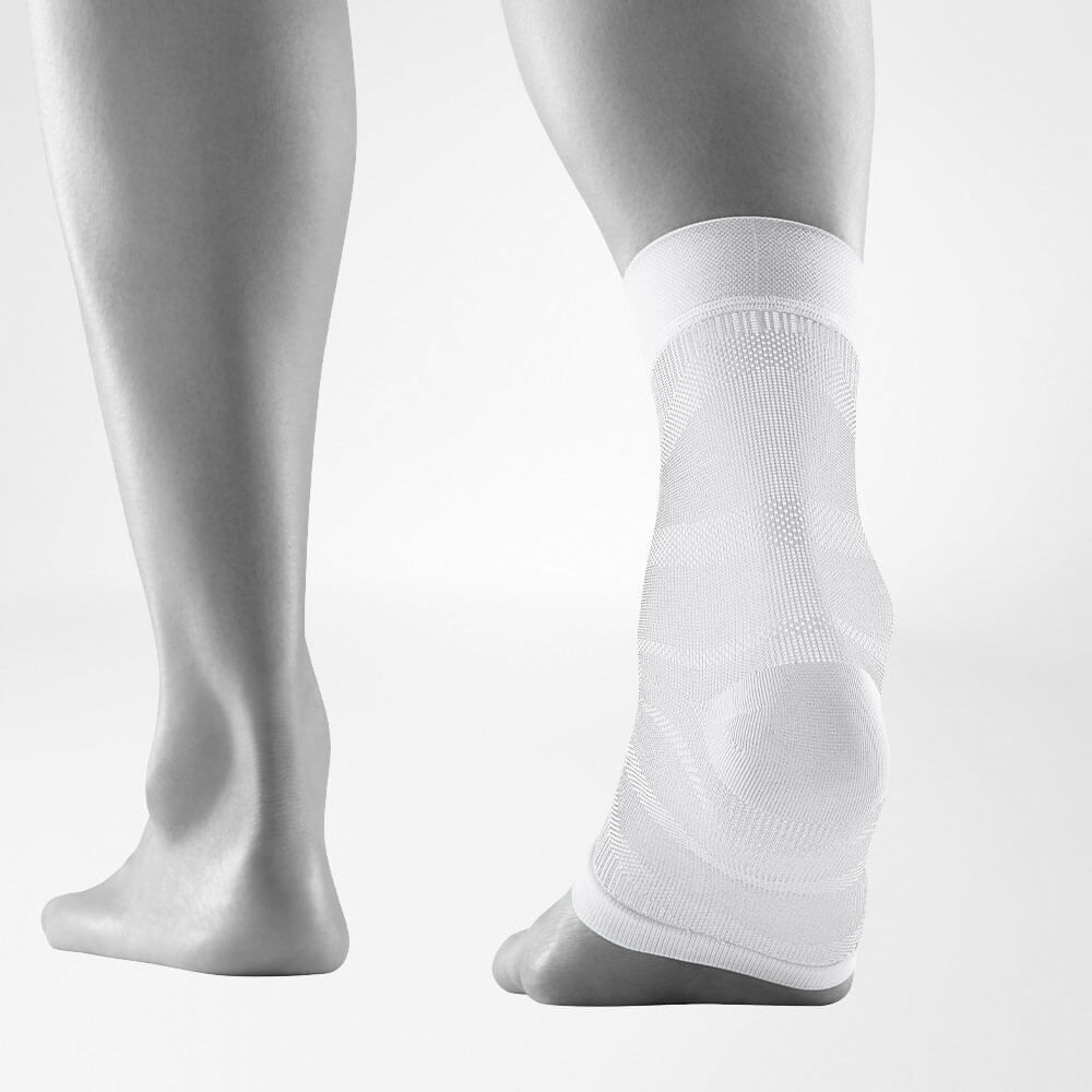 Return view of the white Sportsleeves for the ankle