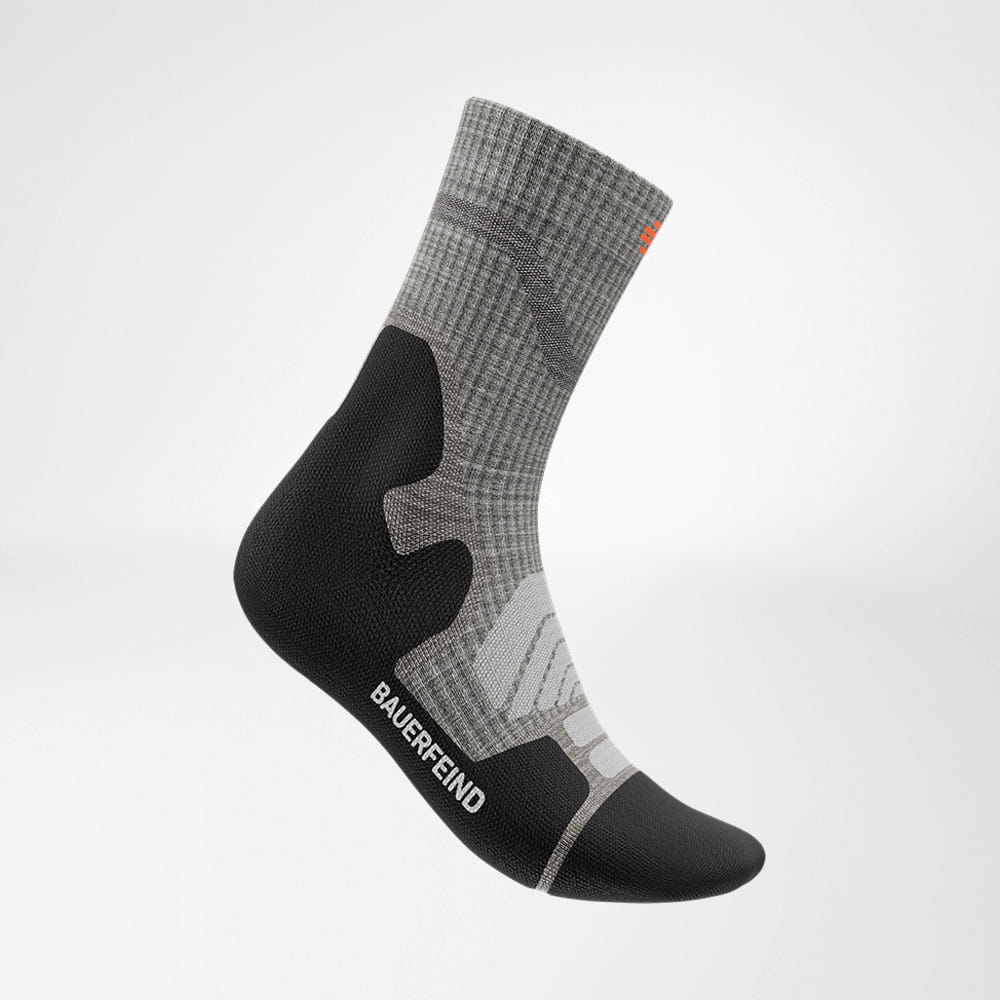 Side view of the light gray medium of Merino - hiking socks