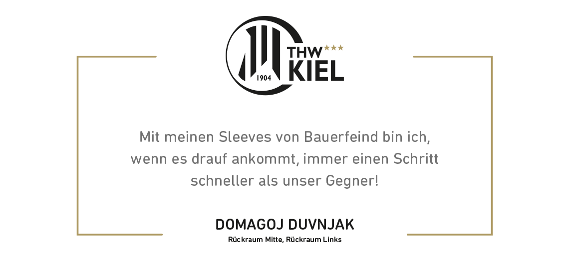 Visual statement by handballer Domagoj Duvnjak and Logo of the THW Kiel