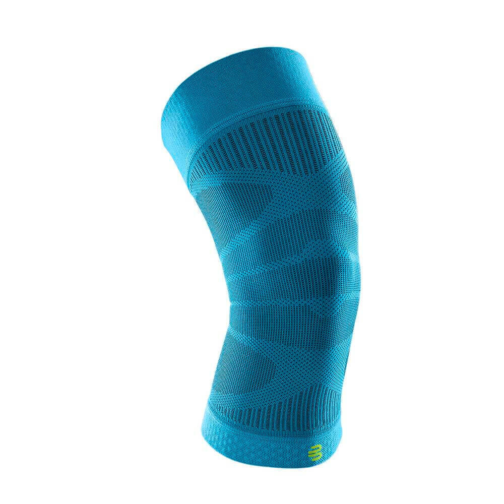 Sports compression knee support rivera against white background