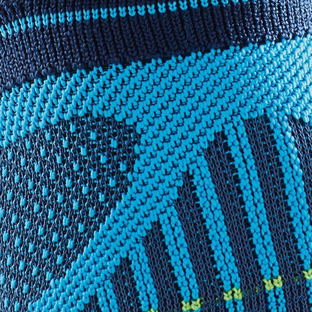 Zoom on the knitting of the sports bandage for the ankle