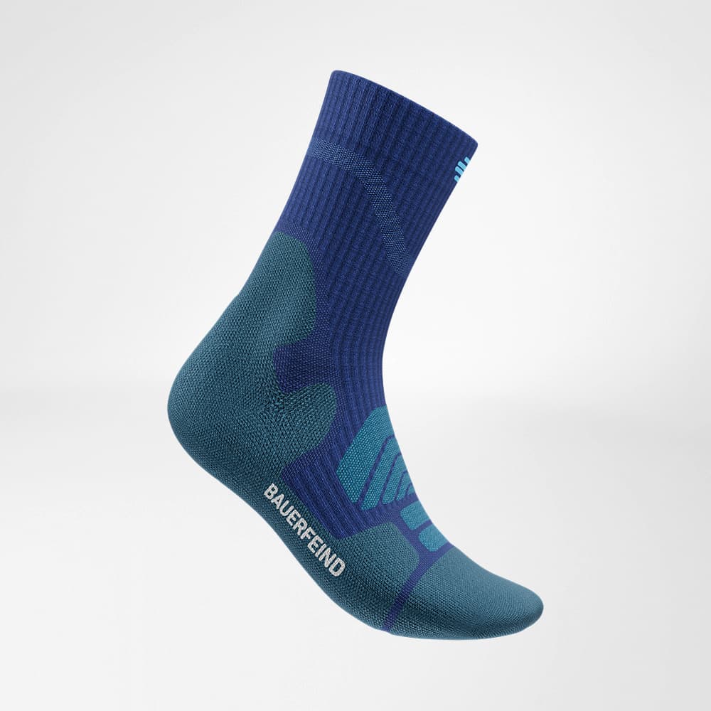Side view of the dark blue medium of Merino - hiking socks