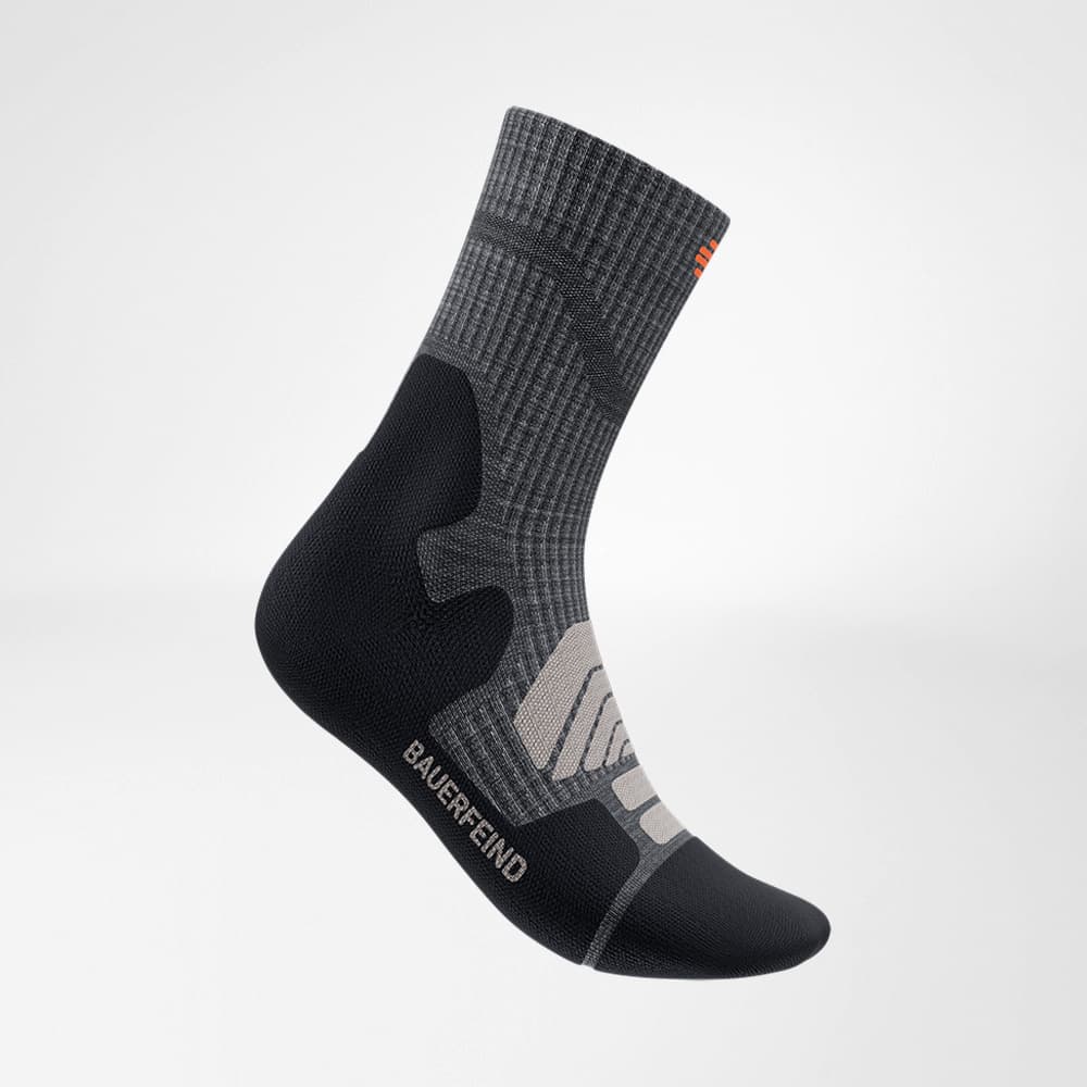 Side view of the dark gray medium of Merino - hiking socks